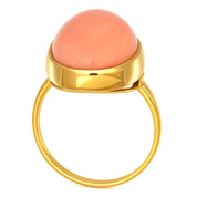 Anello - 18 carati Oro giallo Corallo