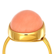 Anello - 18 carati Oro giallo Corallo