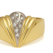 Anello - 18 carati Oro bianco, Oro giallo - 0.12ct. tw. Diamante (Naturale)