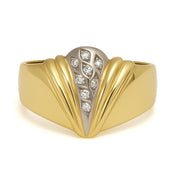 Anello - 18 carati Oro bianco, Oro giallo - 0.12ct. tw. Diamante (Naturale)