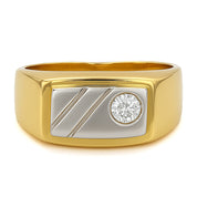 Anello - 18 carati Oro bianco, Oro giallo - 0.08ct. tw. Diamante (Naturale)