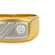 Anello - 18 carati Oro bianco, Oro giallo - 0.08ct. tw. Diamante (Naturale)