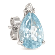 Orecchini - 18 carati Oro bianco - 4.24ct. tw. Acquamarina - Diamante