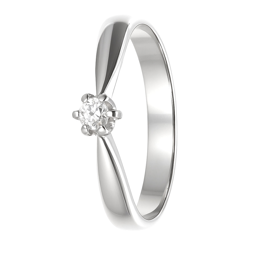 Anello - 18 carati Oro bianco - 0.07ct. tw. Diamante (Naturale)