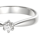 Anello - 18 carati Oro bianco - 0.07ct. tw. Diamante (Naturale)