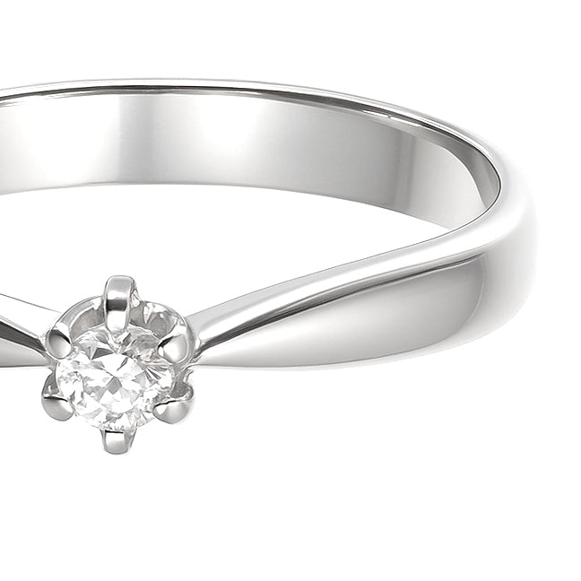 Anello - 18 carati Oro bianco - 0.07ct. tw. Diamante (Naturale)