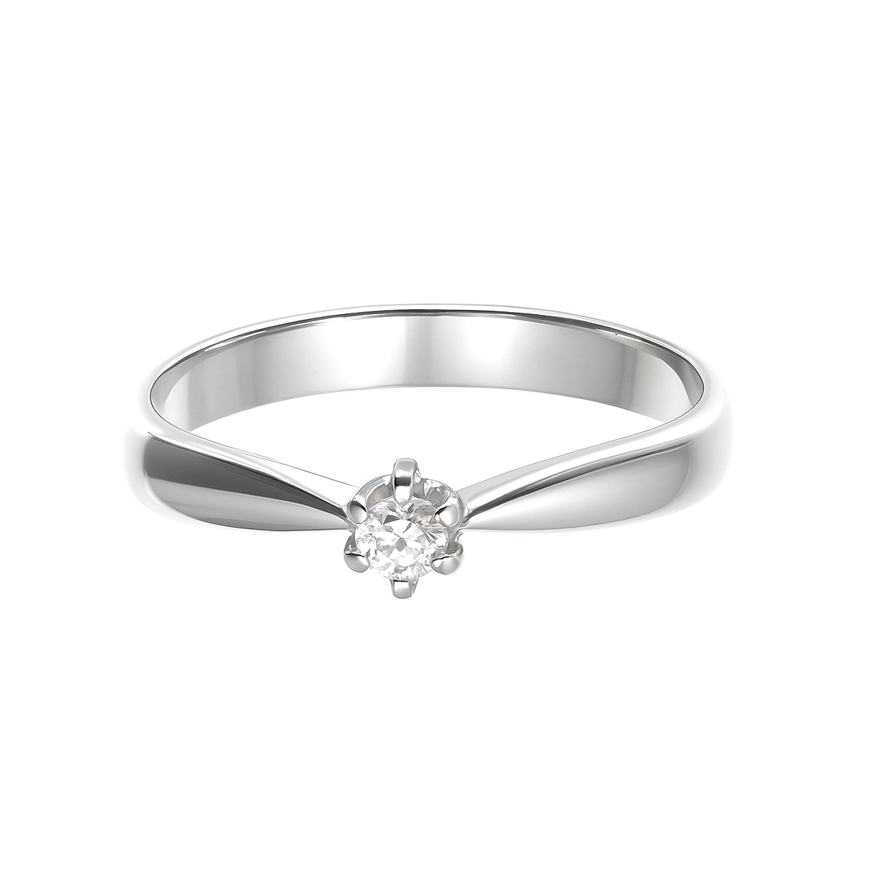 Anello - 18 carati Oro bianco - 0.07ct. tw. Diamante (Naturale)