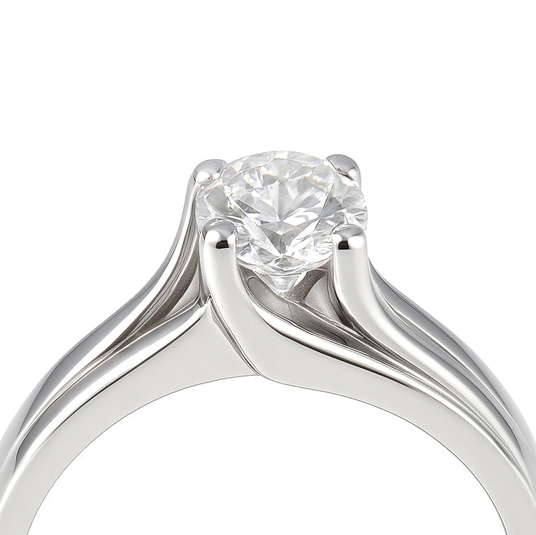 Anello - 18 carati Oro bianco - 0.80ct. tw. Diamante (Naturale)