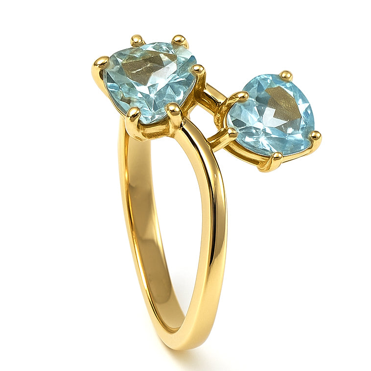 Anello - 18 carati Oro giallo - 1.30ct. tw. Topazio