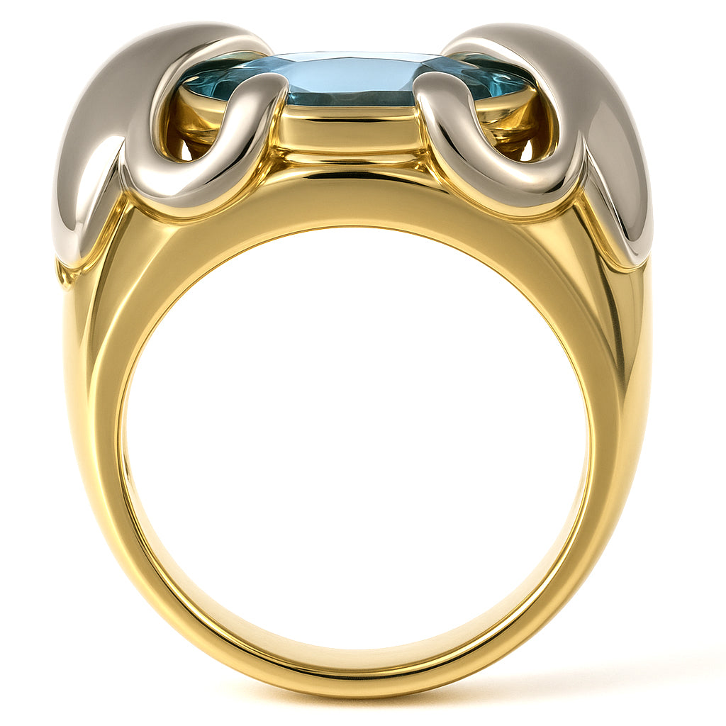 Anello - 18 carati Oro giallo, Oro bianco - 4.80ct. tw. Topazio