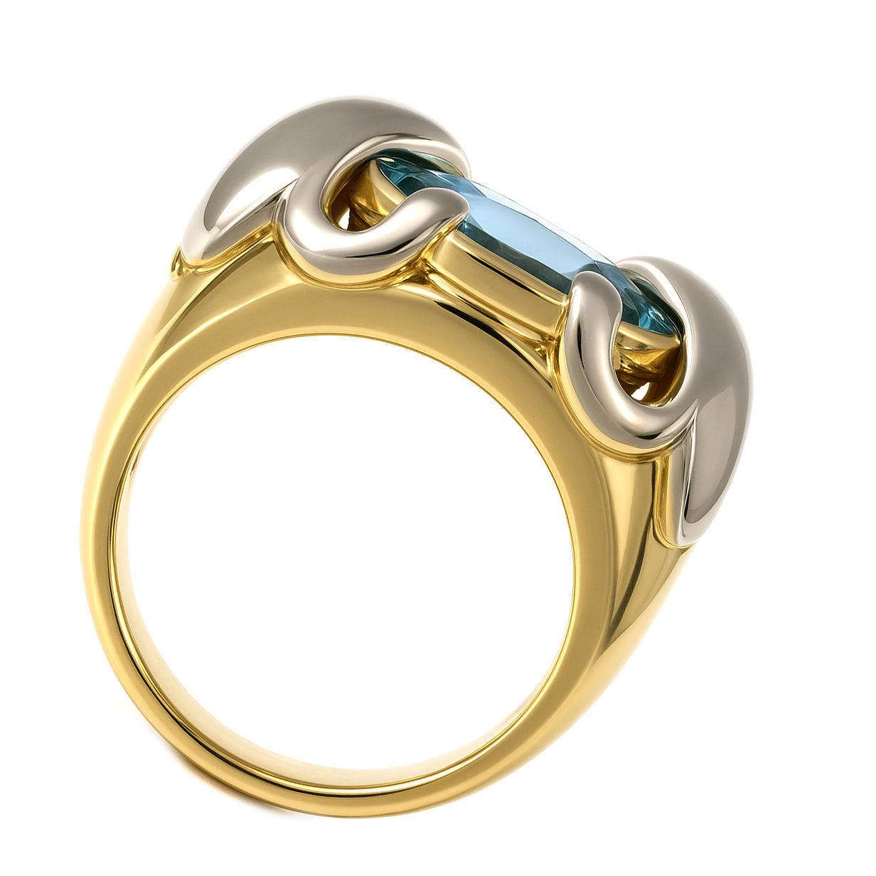 Anello - 18 carati Oro giallo, Oro bianco - 4.80ct. tw. Topazio