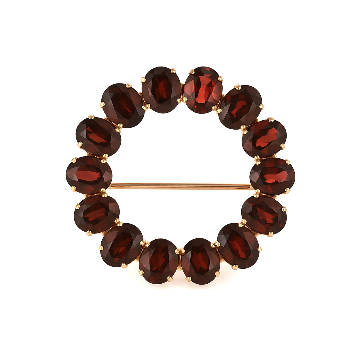 Spilla - 18 carati Oro giallo - 13.30ct. tw. Granato