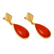 Orecchini - 18 carati Oro giallo - Corallo