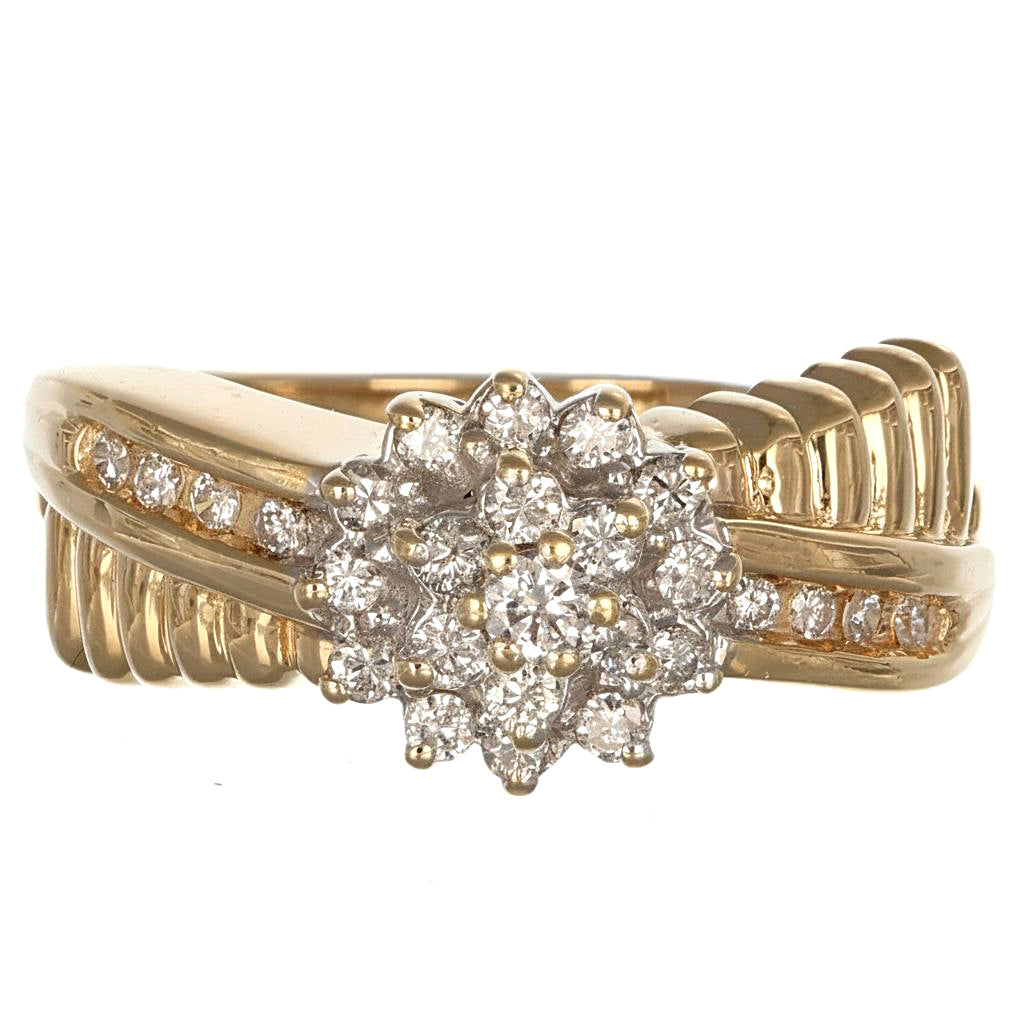 Anello - 14 carati Oro bianco, Oro giallo - 0.41ct. tw. Diamante (Naturale)