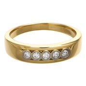 Anello - 18 carati Oro bianco, Oro giallo - 0.10ct. tw. Diamante (Naturale)