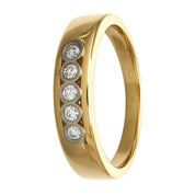 Anello - 18 carati Oro bianco, Oro giallo - 0.10ct. tw. Diamante (Naturale)