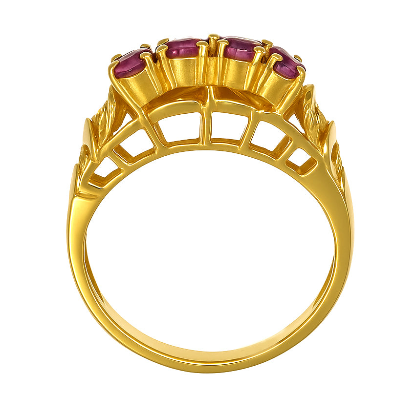 Anello - 18 carati Oro giallo - 0.32ct. tw. Rubino