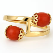 Anello - 18 carati Oro giallo Corallo
