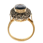 14 Oro giallo, Argento 925 - Anello - Zaffiro e Diamanti