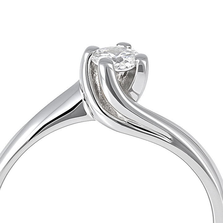 Anello - 18 carati Oro bianco - 0.15ct. tw. Diamante (Naturale)