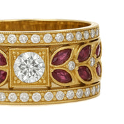 Anello - 18 carati Oro giallo - 2.07ct. tw. Rubino - Diamante