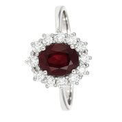 Anello - 18 carati Oro bianco - 1.87ct. tw. Rubino - Diamante