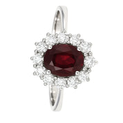 Anello - 18 carati Oro bianco - 1.87ct. tw. Rubino - Diamante