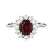 Anello - 18 carati Oro bianco - 1.87ct. tw. Rubino - Diamante