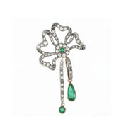 Ciondolo - 18 carati Oro bianco - 3.59ct. tw. Smeraldo - Diamante