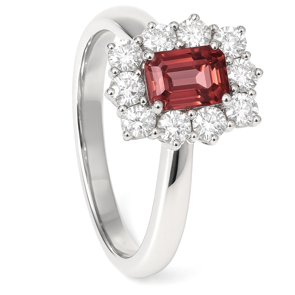 Anello - 18 carati Oro bianco - 1.50ct. tw. Tormalina - Diamante