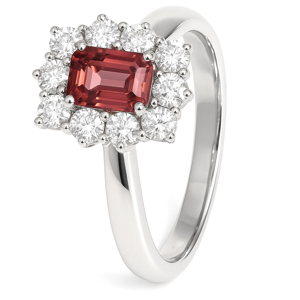 Anello - 18 carati Oro bianco - 1.50ct. tw. Tormalina - Diamante