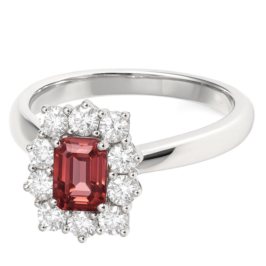 Anello - 18 carati Oro bianco - 1.50ct. tw. Tormalina - Diamante