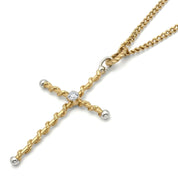 Collana con ciondolo - 18 carati Oro bianco, Oro giallo - 0.08ct. tw. Diamante (Naturale)