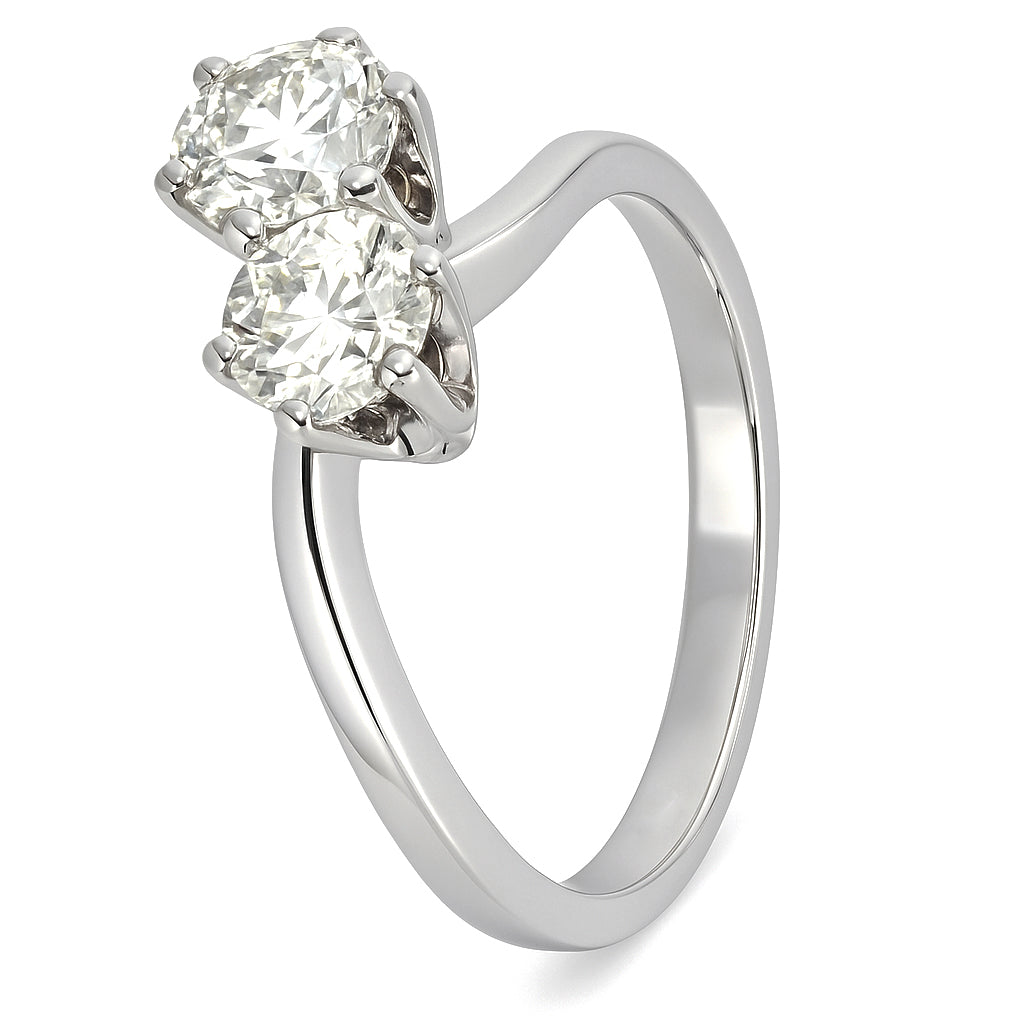 Anello - 18 carati Oro bianco Diamante (Naturale)