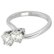 Anello - 18 carati Oro bianco Diamante (Naturale)