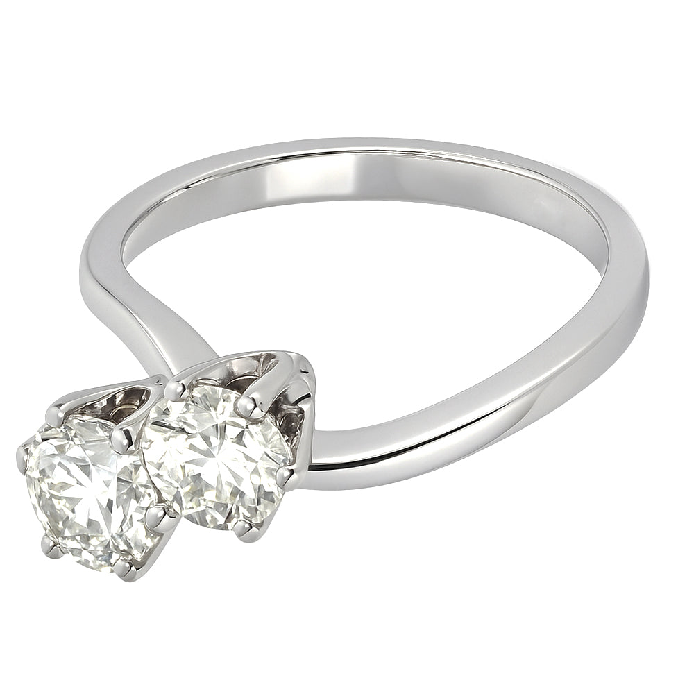 Anello - 18 carati Oro bianco Diamante (Naturale)