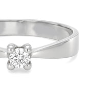 Anello - 18 carati Oro bianco - 0.10ct. tw. Diamante (Naturale)