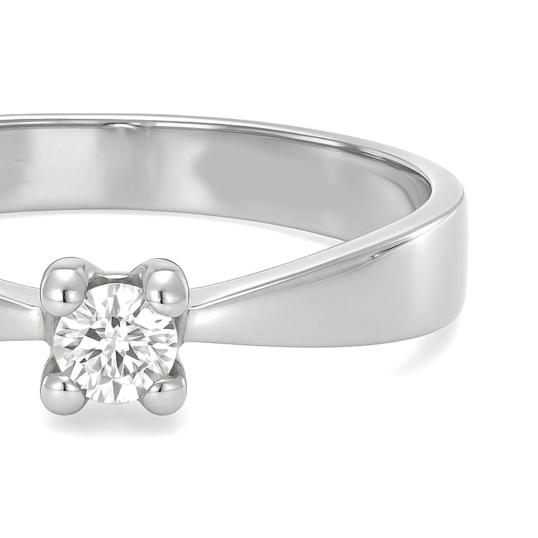 Anello - 18 carati Oro bianco - 0.10ct. tw. Diamante (Naturale)