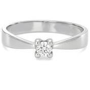 Anello - 18 carati Oro bianco - 0.10ct. tw. Diamante (Naturale)