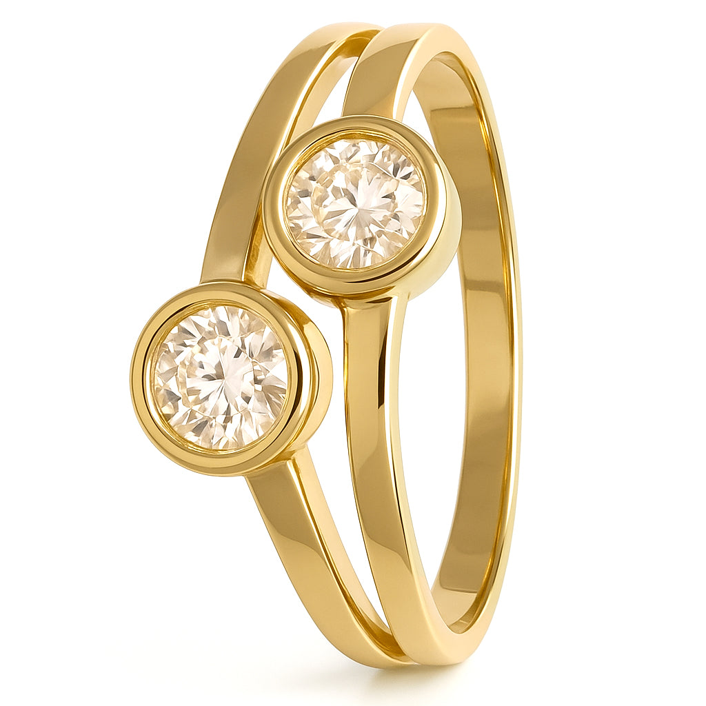 Anello - 18 carati Oro giallo - 0.44ct. tw. Diamante (Naturale)