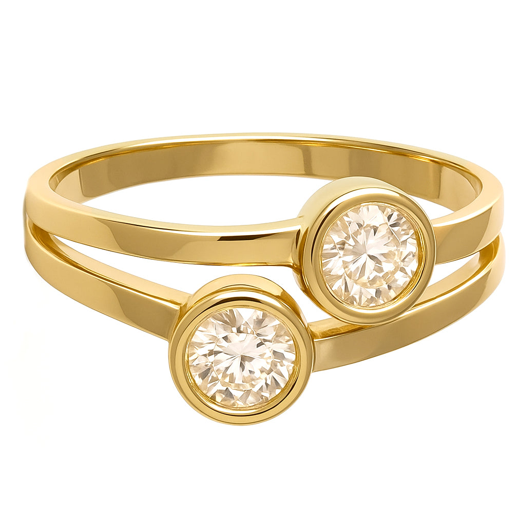 Anello - 18 carati Oro giallo - 0.44ct. tw. Diamante (Naturale)