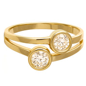 Anello - 18 carati Oro giallo - 0.44ct. tw. Diamante (Naturale)