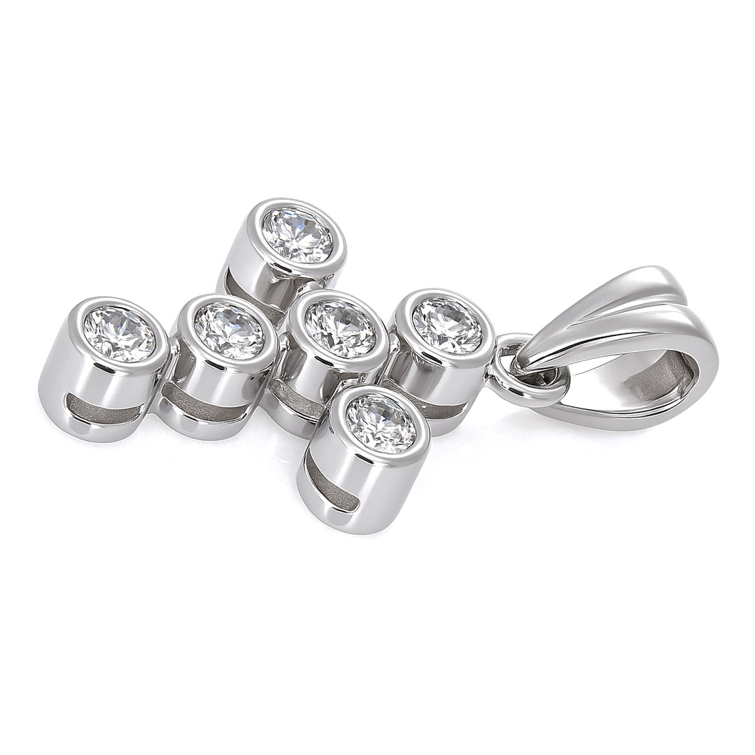 Ciondolo - 18 carati Oro bianco - 0.12ct. tw. Diamante (Naturale)