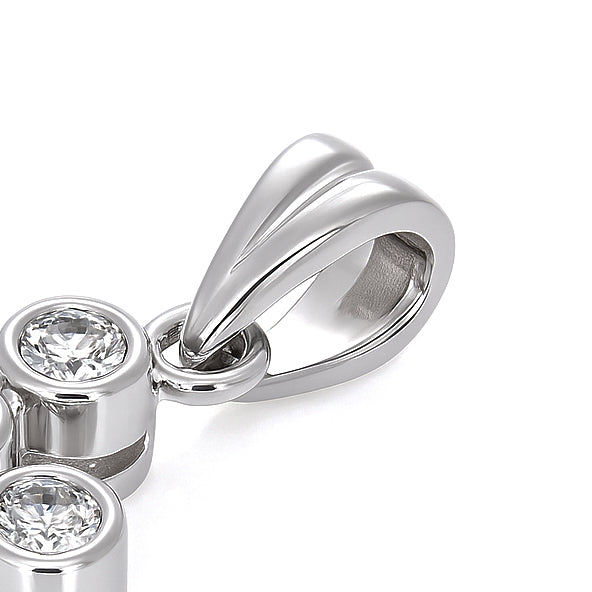 Ciondolo - 18 carati Oro bianco - 0.12ct. tw. Diamante (Naturale)