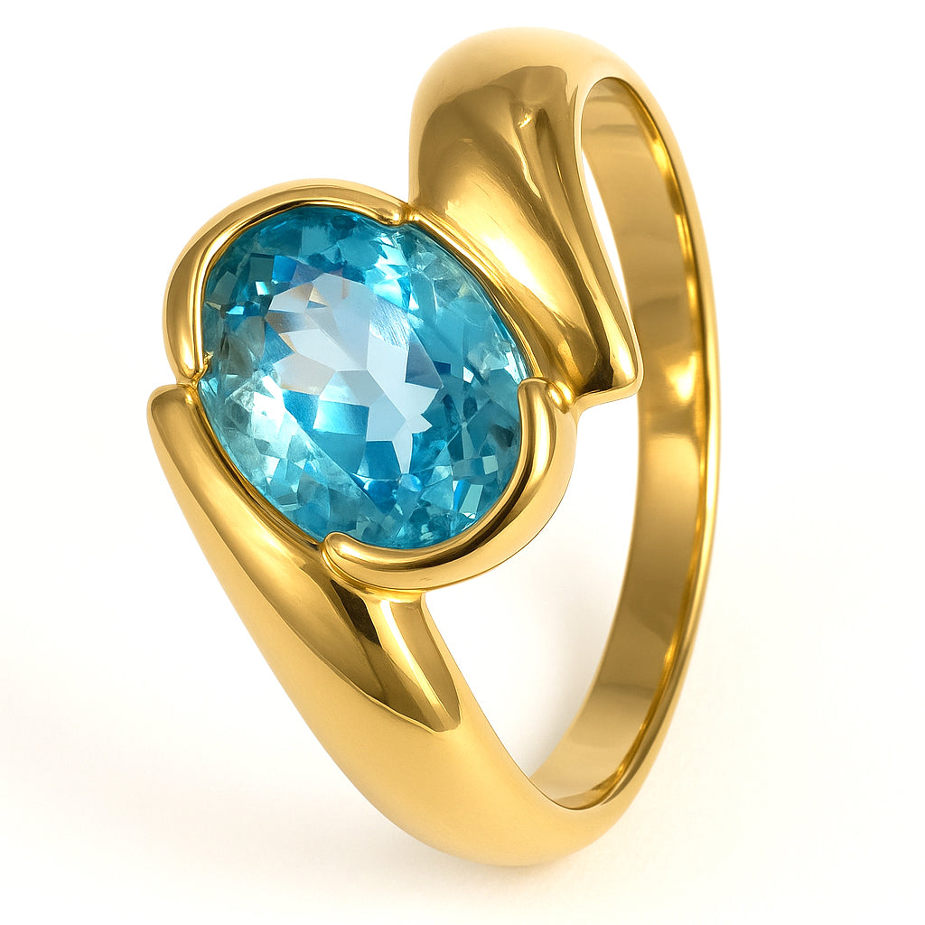 Anello - 18 carati Oro giallo - 2.00ct. tw. Topazio