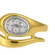 Anello - 18 carati Oro bianco, Oro giallo - 0.03ct. tw. Diamante (Naturale)