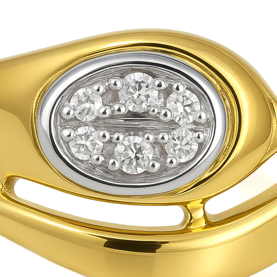 Anello - 18 carati Oro bianco, Oro giallo - 0.03ct. tw. Diamante (Naturale)