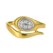 Anello - 18 carati Oro bianco, Oro giallo - 0.03ct. tw. Diamante (Naturale)