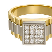 Anello - 18 carati Oro bianco, Oro giallo - 0.24ct. tw. Diamante (Naturale)