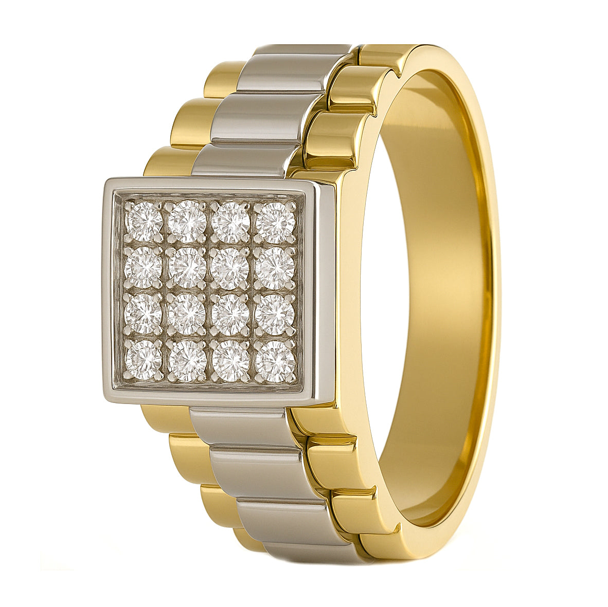 Anello - 18 carati Oro bianco, Oro giallo - 0.24ct. tw. Diamante (Naturale)